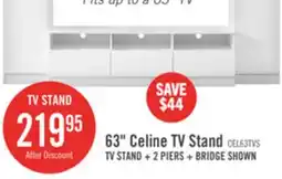 The Brick Celine 63 TV Stand with Storage for TVs up to 70 - White offer