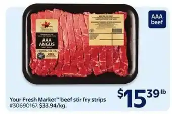 Walmart Your Fresh Market Beef Stir Fry Strips offer