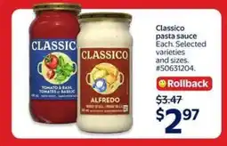Walmart Classico Pasta Sauce offer
