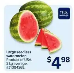 Walmart Large Seedless Watermelon offer