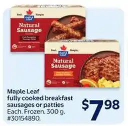 Walmart Maple Leaf Fully Cooked Breakfast Sausages or Patties offer