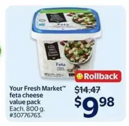 Walmart Your Fresh Market Feta Cheese Value Pack offer