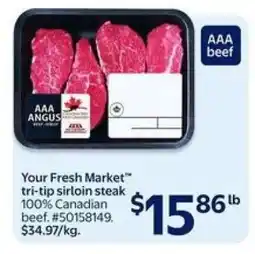 Walmart Your Fresh Market tri-tip sirloin steak offer