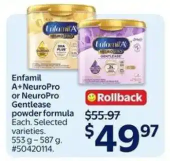 Walmart Enfamil A+ NeuroPro or NeuroPro Gentlease Powder Formula offer