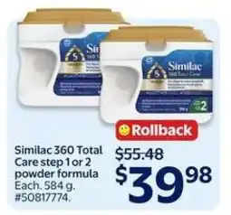 Walmart Similac 360 Total Care offer