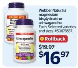 Walmart Webber Naturals magnesium bisglycinate or ashwagandha offer