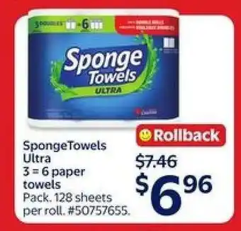 Walmart SpongeTowels Ultra offer