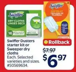 Walmart Swiffer Dusters starter kit or Sweeper dry cloths offer
