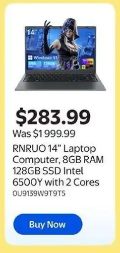 Walmart RNRUO 14” Laptop Computer offer