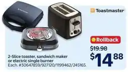 Walmart Toastmaster Appliances offer
