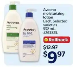 Walmart AVEENO MOISTURIZING LOTION offer