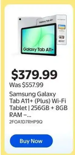 Walmart Samsung Galaxy Tab A11+ (Plus) Wi-Fi Tablet offer