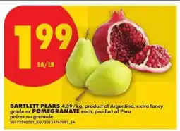 No Frills BARTLETT PEARS or POMEGRANATE offer