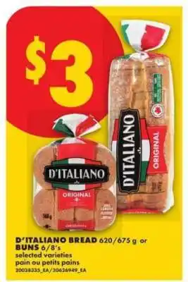 No Frills D'Italiano Bread or Buns offer