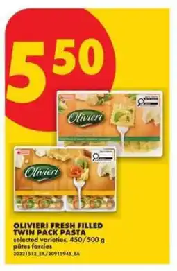 No Frills OLIVIERI FRESH FILLED TWIN PACK PASTA offer