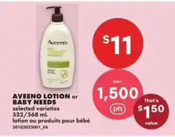 No Frills AVEENO LOTION or BABY NEEDS offer