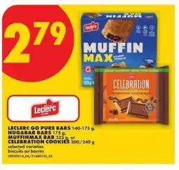 No Frills Leclerc Go Pure Bars, Nugabar Bars, Muffinmax Bar, or Celebration Cookies offer