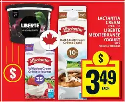 Food Basics Lactantia Cream / Liberté Méditerranée Yogurt offer