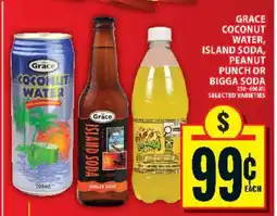 Food Basics Grace Coconut Water, Island Soda, Peanut Punch or Bigga Soda offer