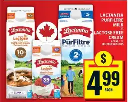 Food Basics Lactantia PurFiltre Milk / Lactose Free Cream offer