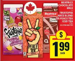 Food Basics Beatrice Chocolate Milk, Fruitopia Juice Blend, or Peace Tea Iced Tea offer