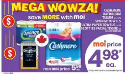 Food Basics Cashmere Bathroom Tissue, Sponge Towels Ultra Paper Towels, Scotties Facial Tissue offer