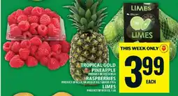 Food Basics Tropical Gold Pineapple, Raspberries, Limes offer