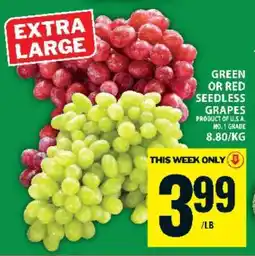 Food Basics EXTRA LARGE GREEN OR RED SEEDLESS GRAPES offer