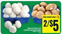 Food Basics WHOLE WHITE OR CREMINI MUSHROOMS offer