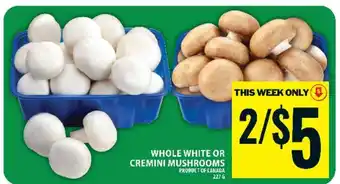 Food Basics WHOLE WHITE OR CREMINI MUSHROOMS offer