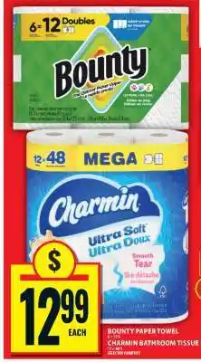 Food Basics Bounty Paper Towel & Charmin Bathroom Tissue offer