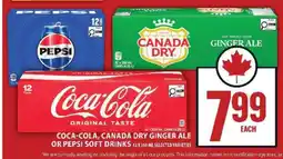 Food Basics Coca-Cola, Canada Dry Ginger Ale or Pepsi Soft Drinks offer