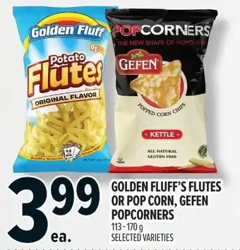 Golden fluff's flutes or pop corn, gefen popcorners