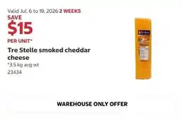 Costco Tre Stelle smoked cheddar cheese offer