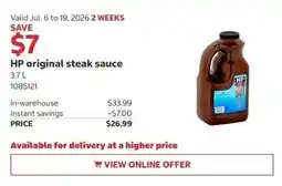 Costco HP original steak sauce offer