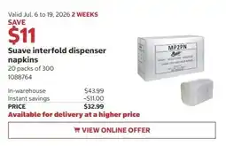 Costco Suave interfold dispenser napkins offer