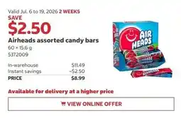 Costco Airheads assorted candy bars offer