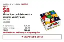 Costco Ritter Sport mini chocolate squares variety pack offer