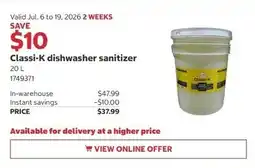 Costco Classi-K dishwasher sanitizer offer