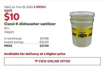 Costco Classi-K dishwasher sanitizer offer