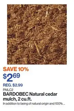 Patrick Morin Natural cedar mulch, 2 cu.ft offer
