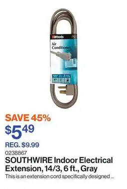 Patrick Morin Indoor Electrical Extension, 14/3, 6 ft., Gray offer