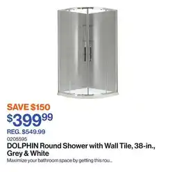Patrick Morin Round Shower with Wall Tile, 38-in., Grey & White offer