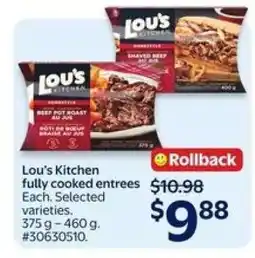 Walmart LOU’S KITCHEN FULLY COOKED ENTRÉES offer