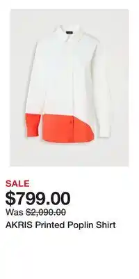 Holt Renfrew AKRIS Printed Poplin Shirt offer