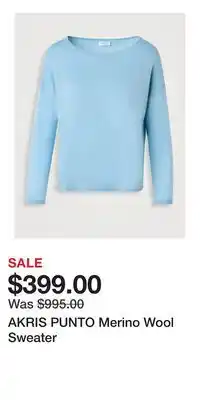 Holt Renfrew AKRIS PUNTO Merino Wool Sweater offer