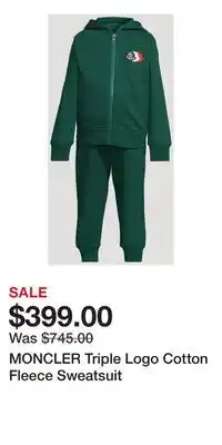 Holt Renfrew MONCLER Triple Logo Cotton Fleece Sweatsuit offer