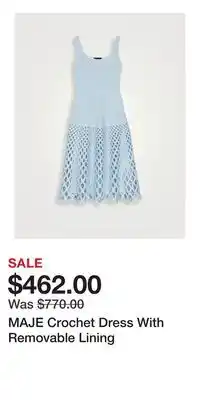 Holt Renfrew MAJE Crochet Dress With Removable Lining offer