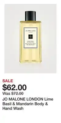 Holt Renfrew JO MALONE LONDON Lime Basil & Mandarin Body & Hand Wash offer