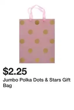 Dollarama Jumbo Polka Dots & Stars Gift Bag offer